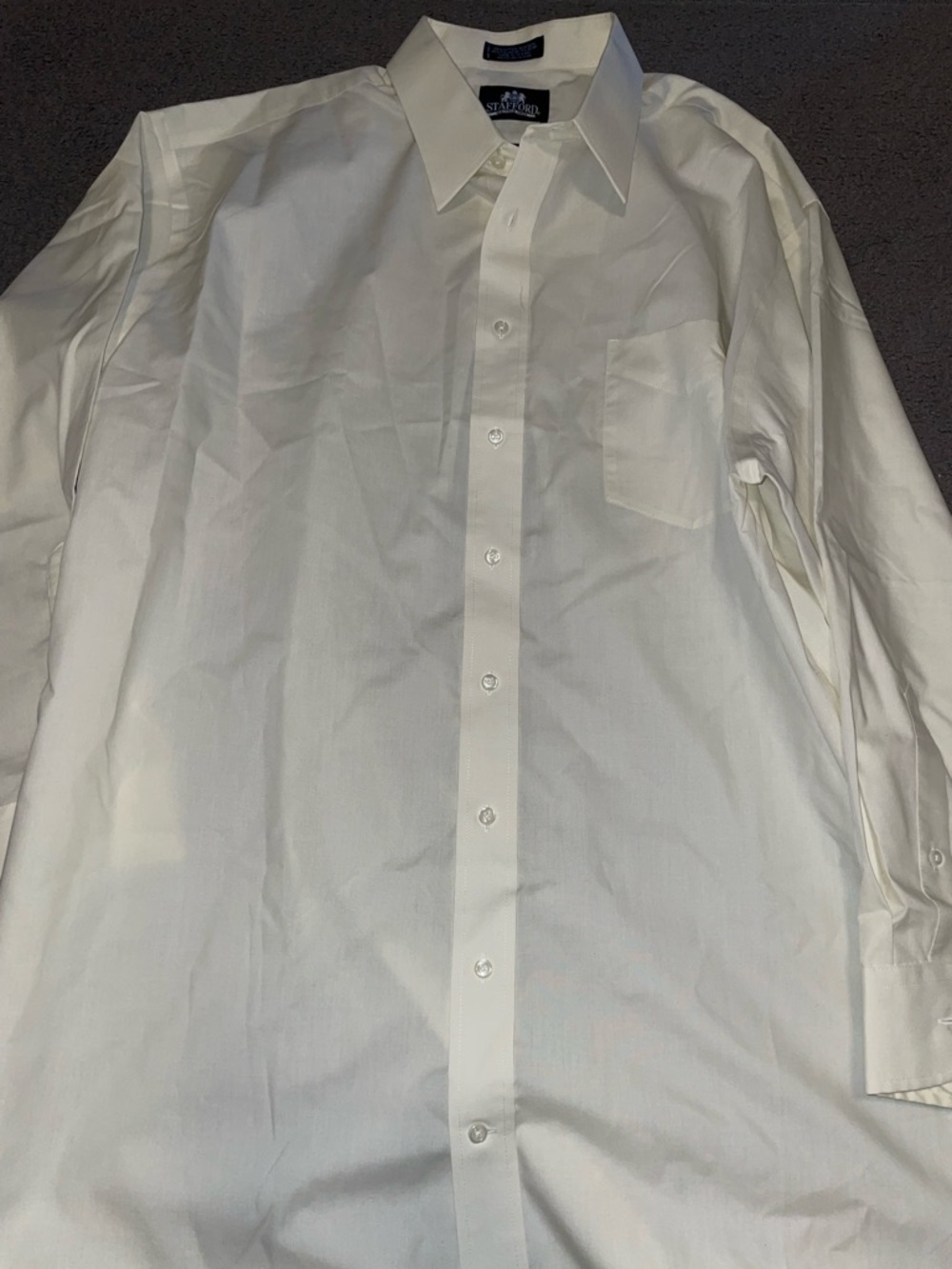Stafford Cornsilk Yellow Long-Sleeve Dress Shirt - Point Collar